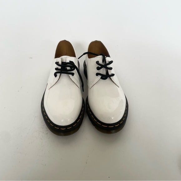 White Patent Leather Dr Martens Shoes - Picture 2 of 4